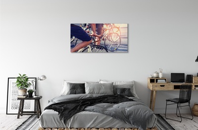 Pintura em vidro Ciclistas