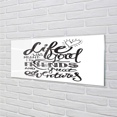 Quadro de vidro Letras motivacionais marrons