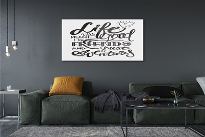 Quadro de vidro Letras motivacionais marrons