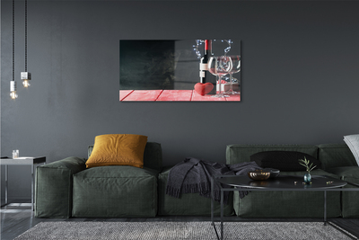 Quadro de vidro Taça de vinho em forma de coração