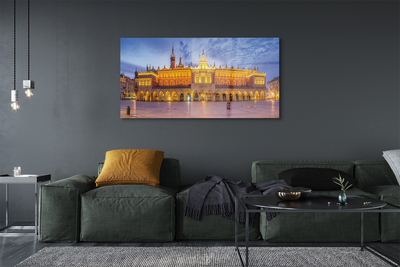 Quadro de vidro Pôr do sol no Salão de Tecidos de Cracóvia