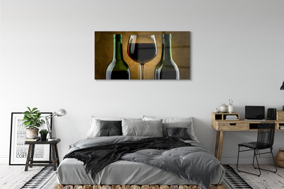Quadro de vidro Uma taça de 2 garrafas de vinho