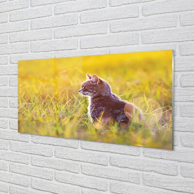 Pintura em vidro Gato de caça