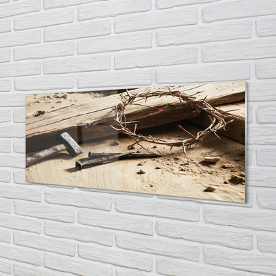 Quadro de vidro Martelo de espinhos cruzados