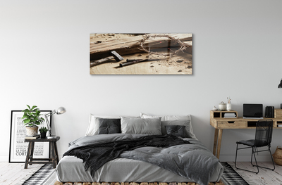 Quadro de vidro Martelo de espinhos cruzados