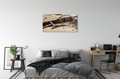 Quadro de vidro Martelo de espinhos cruzados