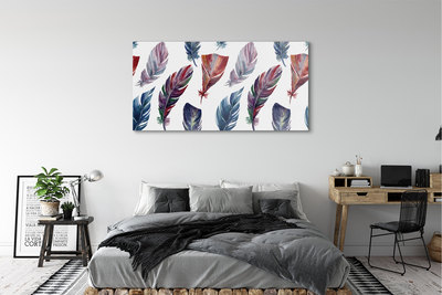 Pintura em vidro Penas coloridas