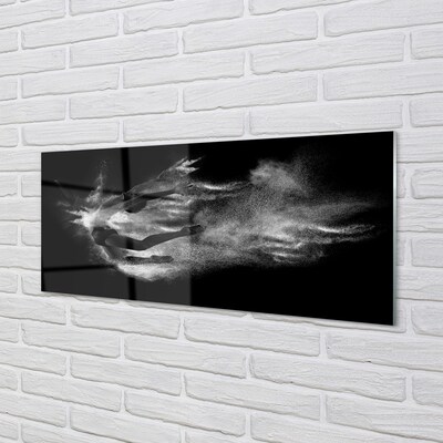 Pintura em vidro Mulher balé fumaça fundo cinza