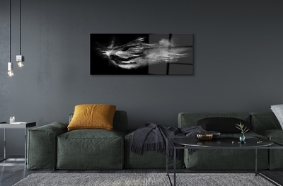 Pintura em vidro Mulher balé fumaça fundo cinza