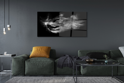 Pintura em vidro Mulher balé fumaça fundo cinza