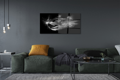 Pintura em vidro Mulher balé fumaça fundo cinza