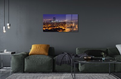 Quadro de vidro Panorama noturno da cidade de Gdansk