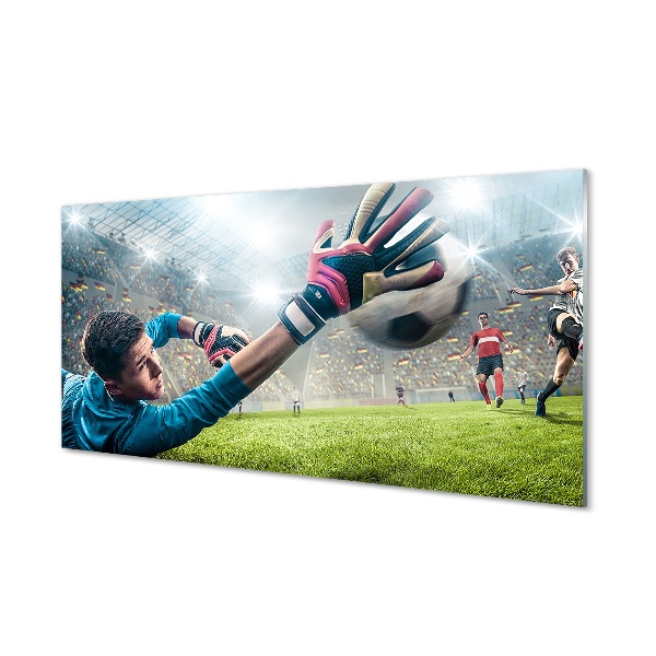 Pintura em vidro Homem defendendo a bola