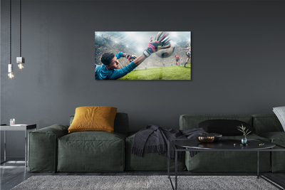 Pintura em vidro Homem defendendo a bola