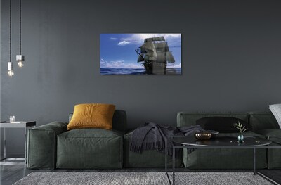 Quadro de vidro Mar, navio, nuvens