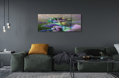Quadro de vidro Mulher elfa flores