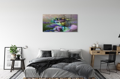 Quadro de vidro Mulher elfa flores