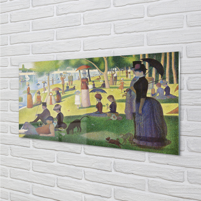 Pintura em vidro Tarde de domingo na Ilha de La Grande Jatte - Georges Seurat