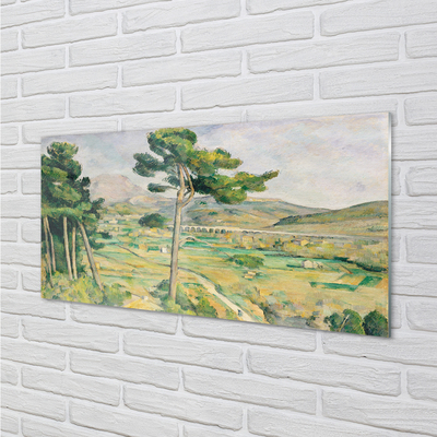 Quadro de vidro Monte Santa Vitória e o Viaduto no Vale do Arco - Paul Cézanne