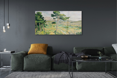 Quadro de vidro Monte Santa Vitória e o Viaduto no Vale do Arco - Paul Cézanne