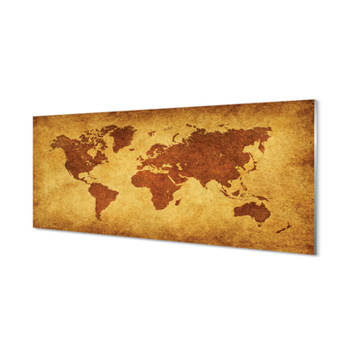 Quadro de vidro Mapa marrom antigo