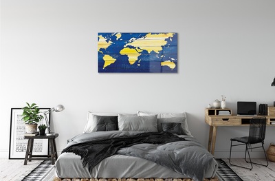 Pintura em vidro Mapa em quadros azuis