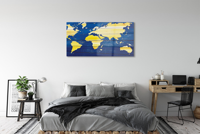 Pintura em vidro Mapa em quadros azuis