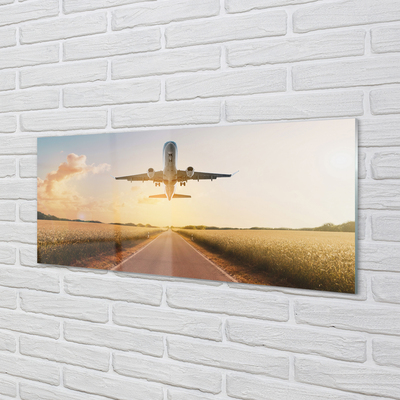 Quadro de vidro Avião oeste da cidade