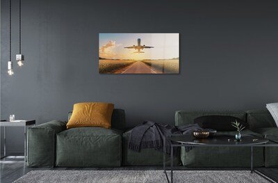 Quadro de vidro Avião oeste da cidade