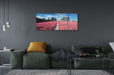 Pintura em vidro Campo, urze, floresta