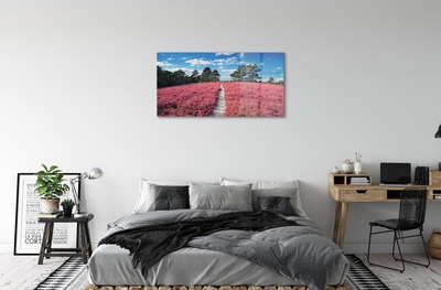 Pintura em vidro Campo, urze, floresta