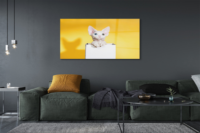 Pintura em vidro Gato sentado
