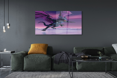 Pintura em vidro Céu colorido de dragão