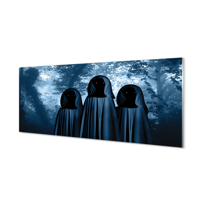 Quadro de vidro Árvores da floresta figuras assustadoras
