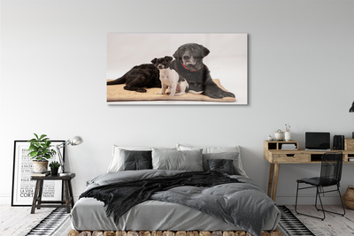 Pintura em vidro Cães mentirosos