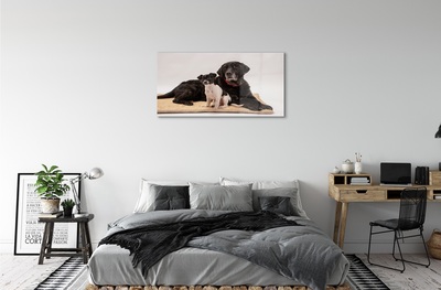 Pintura em vidro Cães mentirosos