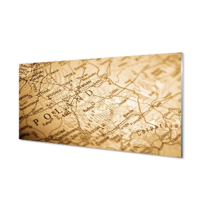 Quadro de vidro Mapa da Polônia