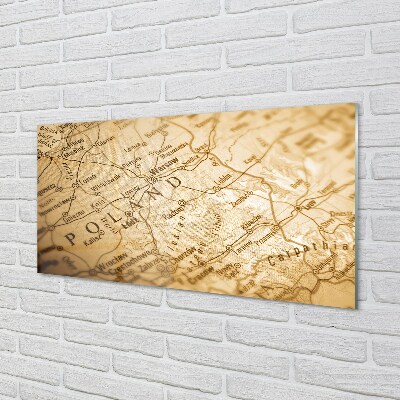 Quadro de vidro Mapa da Polônia