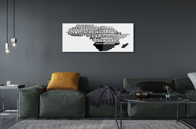 Pintura em vidro Letras em preto e branco