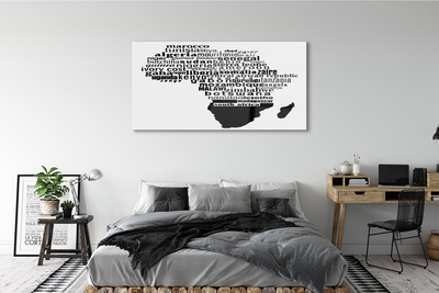 Pintura em vidro Letras em preto e branco