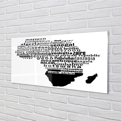 Pintura em vidro Letras em preto e branco