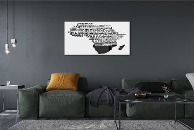 Pintura em vidro Letras em preto e branco