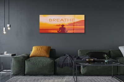 Pintura em vidro Inscrição de mulher sol