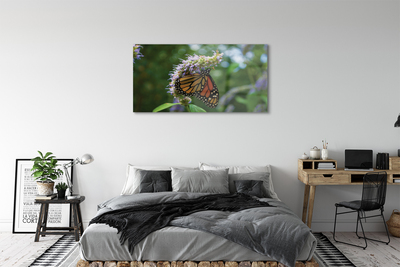 Pintura em vidro Flor borboleta colorida