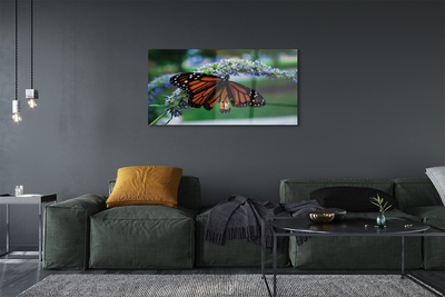 Quadro de vidro Borboleta em uma flor