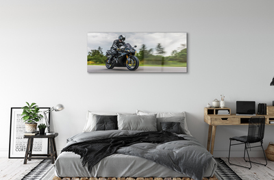 Quadro de vidro Motocicleta céu nuvens estrada