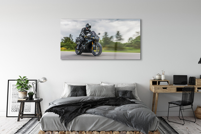 Quadro de vidro Motocicleta céu nuvens estrada