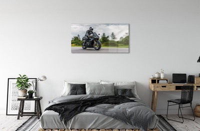 Quadro de vidro Motocicleta céu nuvens estrada