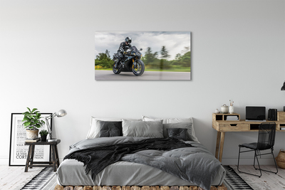 Quadro de vidro Motocicleta céu nuvens estrada
