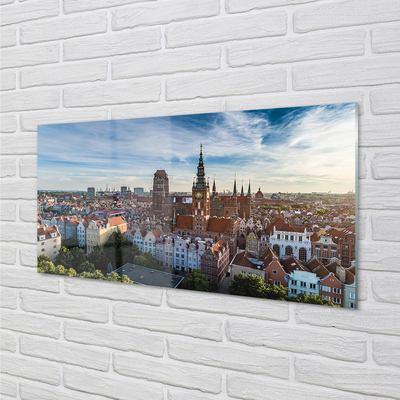Quadro de vidro Igreja Panorama de Gdansk